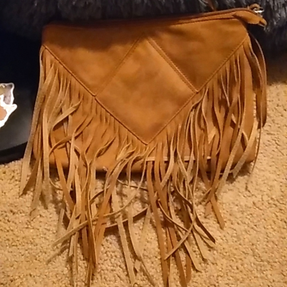Fringe brown purse